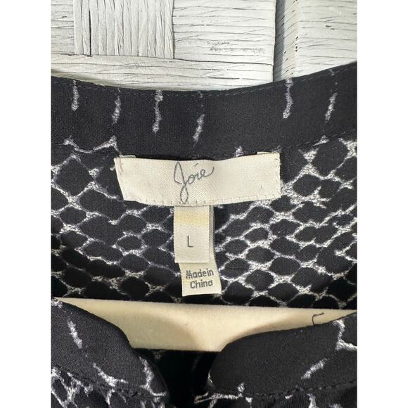 Joie women’s blouse sheer snake skin animal print black white dark academia - Picture 5 of 10